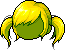 Black Cutesy Twin Tail Hair, green