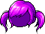 Black Cutesy Twin Tail Hair, purple