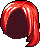 Black Calm Wave Hair, red