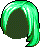 Black Calm Wave Hair, green