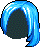 Black Calm Wave Hair, blue