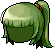 Black Smoothie Ponytail, green