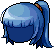 Black Smoothie Ponytail, blue