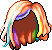 Black Colorful Hair, orange