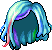 Black Colorful Hair, blue