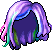 Black Colorful Hair, purple