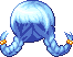 Upturned Pigtails Hair, blue