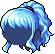 Black Heroine Ponytail, blue