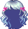 Black Ribbon Wave Hair, blue