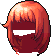 Black Long Bob Hair, red