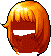 Black Long Bob Hair, orange