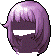 Black Long Bob Hair, purple