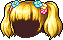 Black Flower Pigtails, blonde