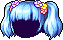 Black Flower Pigtails, blue