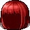 Black Young Bob Hair, red