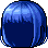 Black Young Bob Hair, blue