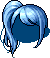 Black Side Ponytail, blue