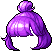 Black Cute Medium Hair, purple