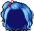 Pinned Wave Hair, blue