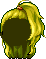 Black Half Up Ponytail, green