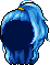 Black Half Up Ponytail, blue
