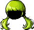 Black Super Cutie Hair, green