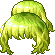 Black Krinkle Cut  Hair, green