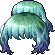 Black Krinkle Cut  Hair, blue