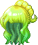 Black Mermaid Curl Hair, green