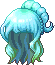 Black Mermaid Curl Hair, blue