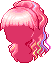 Black Rainbow Hair, red