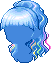 Black Rainbow Hair, blue