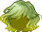 Black European Style Hair, green