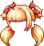 Black Voluminous Pigtails, orange