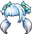 Black Voluminous Pigtails, blue