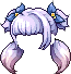 Black Voluminous Pigtails, purple