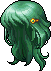 Black Irena Hair, green