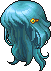 Black Irena Hair, blue