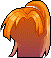Black Long Swordswoman Hair, orange