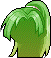 Black Long Swordswoman Hair, green