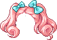 Black Royal Twin Tails Hair, red