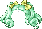 Black Royal Twin Tails Hair, green