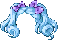 Black Royal Twin Tails Hair, blue