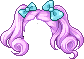 Black Royal Twin Tails Hair, purple