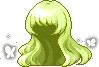 Black Glam Shiny Hair, green