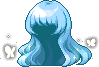 Black Glam Shiny Hair, blue