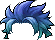 Black Hayato Hair, blue