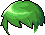 Black Pageboy Hair, green