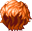 Black Flash Hair, orange