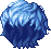 Black Flash Hair, blue